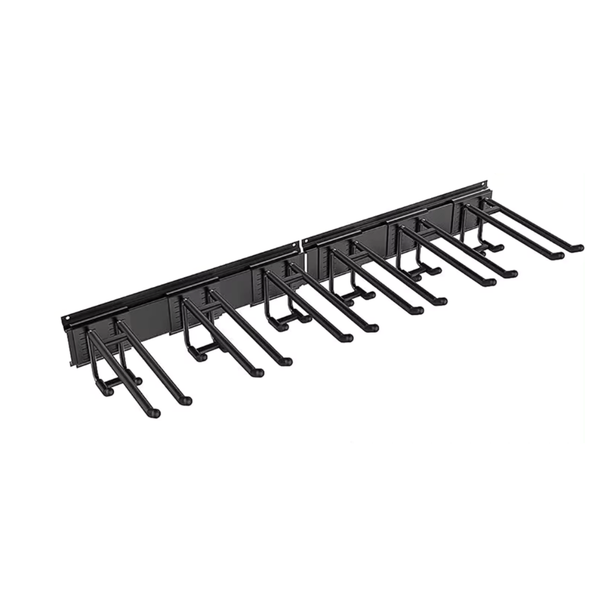 ULTRARACK Tool Storage Rack 2xRails 6xHooks, Black