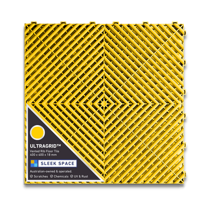 ULTRAGRID Garage Floor Tile 400x400x18mm, Speed Yellow