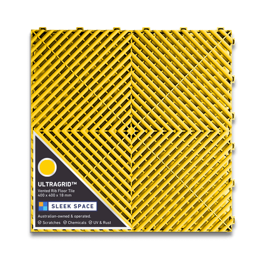 ULTRAGRID Garage Floor Tile 400x400x18mm, Speed Yellow