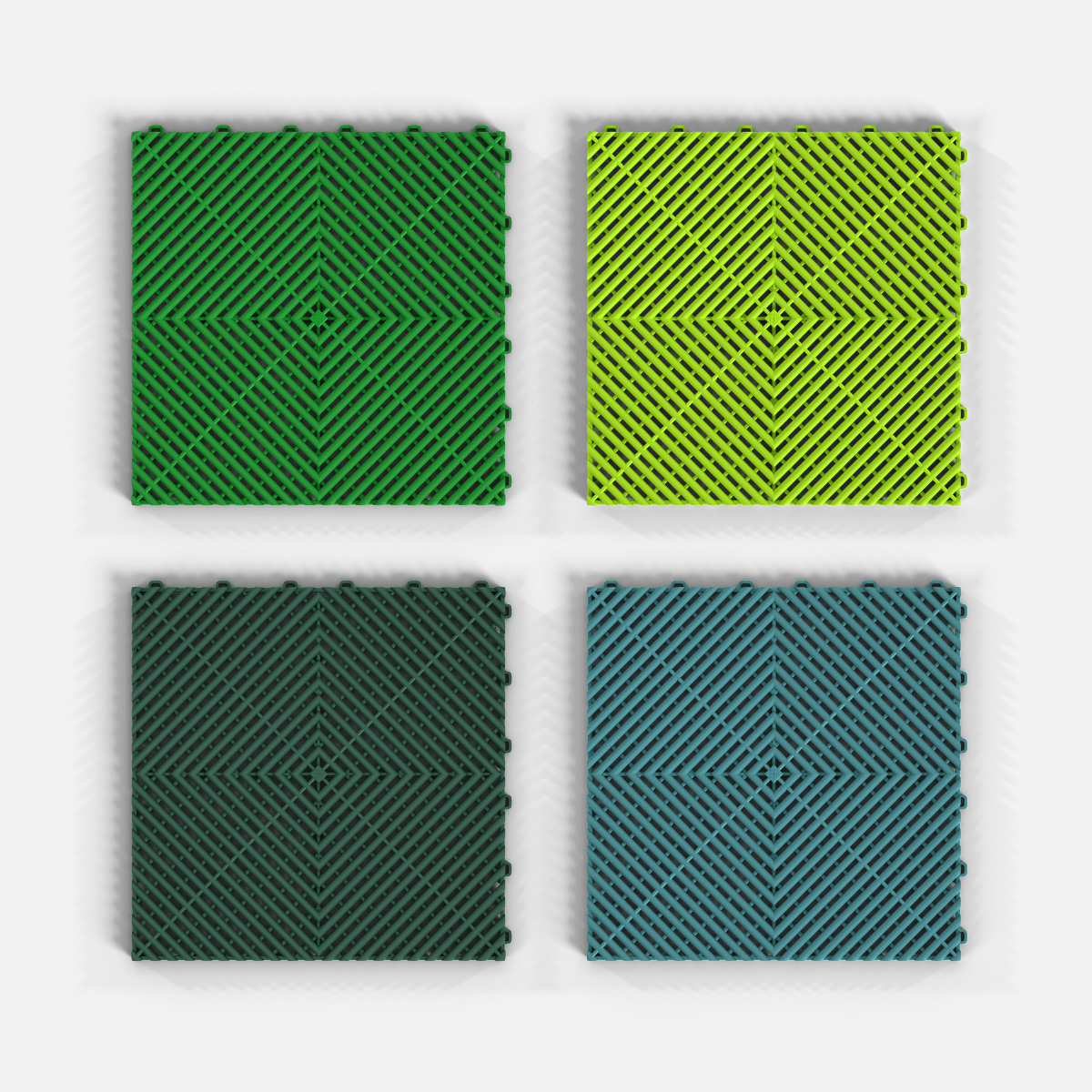 ULTRAGRID Garage Tile Sample Pack, Fresh Greens