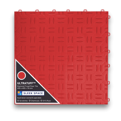 ULTRATUFF Garage Floor Tile 400x400x18mm, Rosso Red