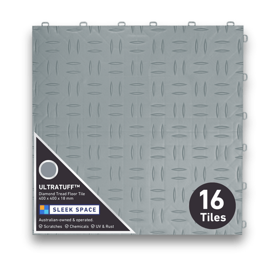 ULTRATUFF Garage Floor Tile, Silver Grey (16-Pack)