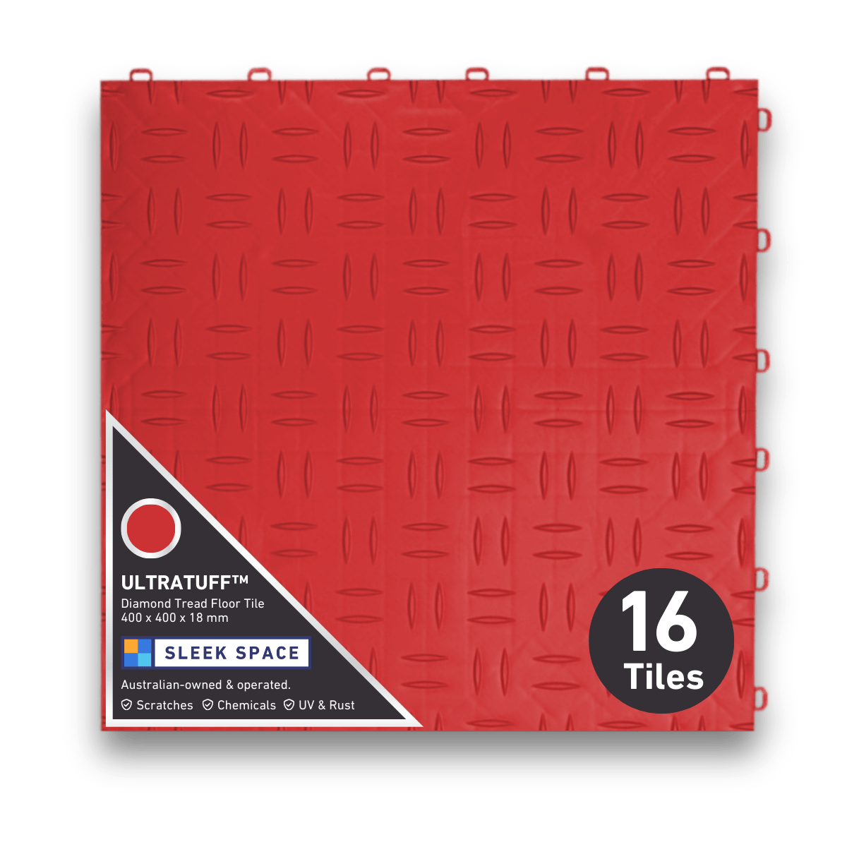 ULTRATUFF Garage Floor Tile, Rosso Red (16-Pack)