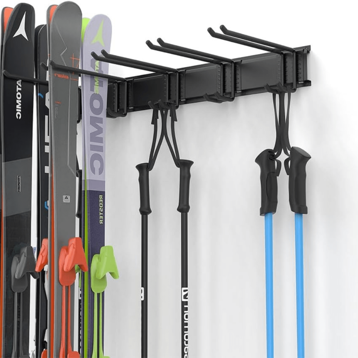 ULTRARACK Tool Storage Rack 2xRails 6xHooks, Black