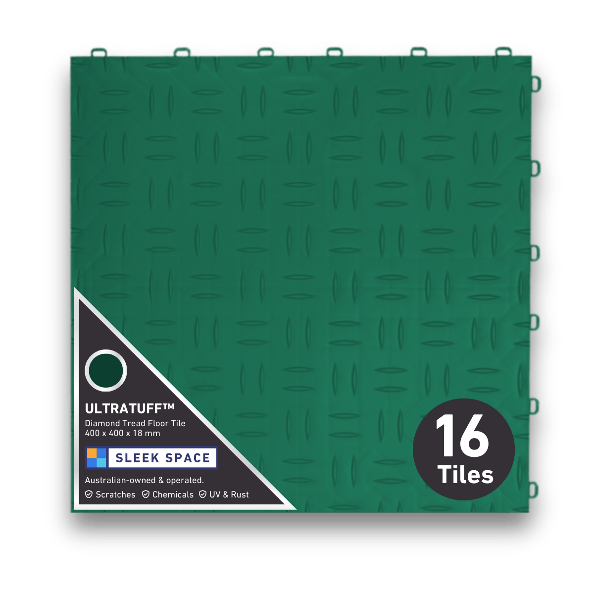 ULTRATUFF Garage Floor Tile, British Green (16-Pack)