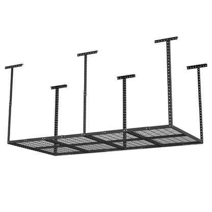 ULTRARACK Ceiling Storage Rack incl 6xHooks, Black