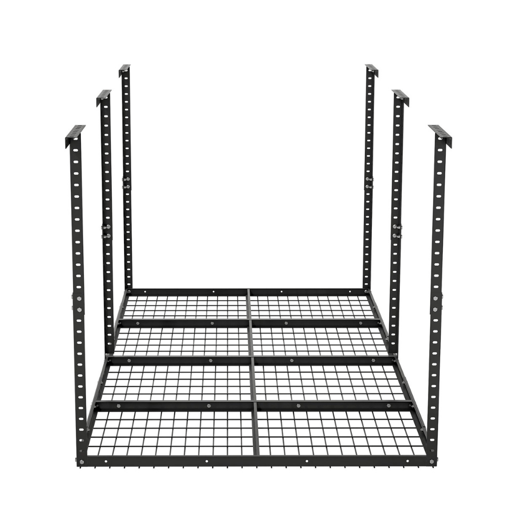 ULTRARACK Ceiling Storage Rack incl 6xHooks, Black