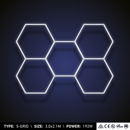 ULTRABEAM™ 5-Grid Large Hexagon LED Lighting System (3.0x2.1m, 192W)