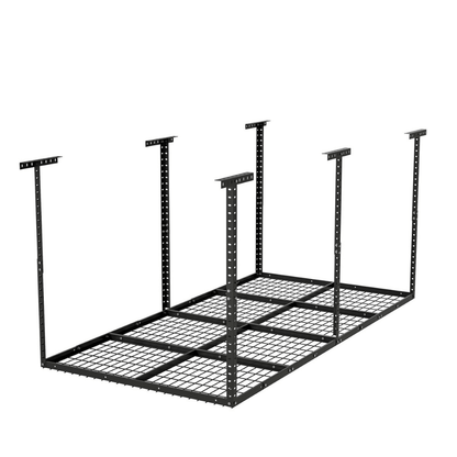 ULTRARACK Ceiling Storage Rack incl 6xHooks, Black