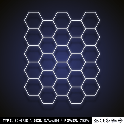 ULTRABEAM™ 25-Grid Large Hexagon LED Lighting System (5.7x4.8m, 752W)