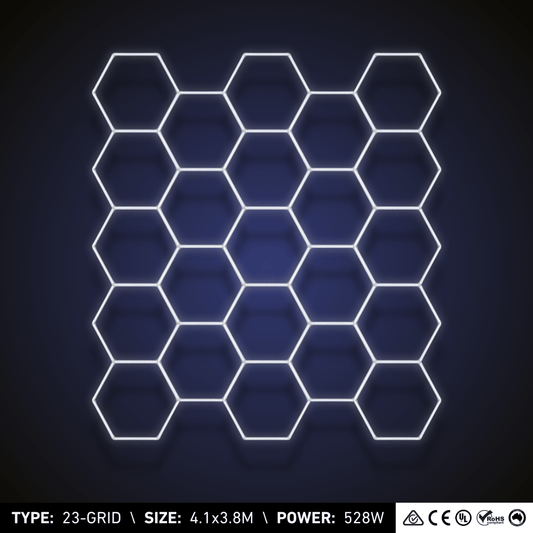 ULTRABEAM™ 23-Grid Small Hexagon LED Lighting System (4.1x3.8m, 528W)