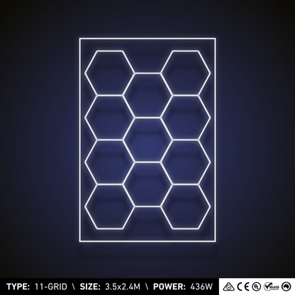 ULTRABEAM™ 11-Grid Small Hexagon LED Lighting System with Border (3.5x2.4m, 436W)